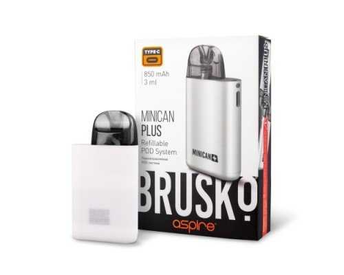 Купить Перезаправляемая Под-Система Бруско Миникан Плюс (Brusko Minican Plus) 850 mah, Белый по оптовой цене